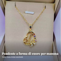 Mom Heart Necklace Symbolic Gift Mama Heart Necklace Versatile for Moms