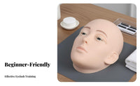 Liftable Eyelids 3-Layer Lash Training Head Realistic Skin Feel 3 Layer Lash Training Head Reusable for Beginners, Students, Beauty Salon