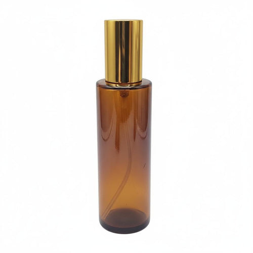 Honey-Toned Glass Spray Bottle Controlled Dispensing Honey-Toned Glass Pump Bottle Portable Cosmetic Dispenser Leak-Resistant