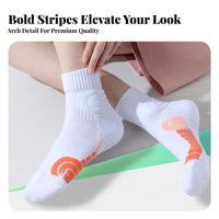 Non-Slip Towel Bottom Crew Socks Sweat-Wicking Cushioned Tennis Socks Breathable for Badminton Players, Women, Competitions, Workout, Hiking