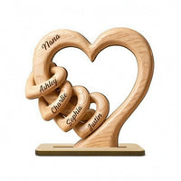 Wooden Heart with Base Freestanding Table Decor Eco-Friendly for Grandmothers