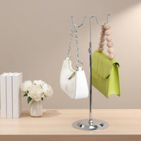 Handbag Display Stand Minimalistic Metal Handbag Stand Compact Bag Holder Rack