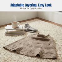 Cashmere Knit Cape, Thick High Neck Shawl, Autumn Winter, Layered