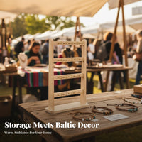 Solid Wood Bracelet Holder Rack Multi-Functional Wooden Jewelry Stand Sturdy & Stable for Vendors, Market Stall, Retail Display, Dresser Top