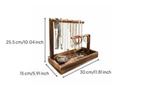 Solid Wood Wooden Jewelry Stand Minimalist Design Tabletop Jewelry Display Accessible Design for Women, Dresser Top, Bedroom, Closet