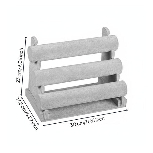3 Tier Bracelet Holder Easy to Assemble 3 Tier Bracelet Stand Cylindrical Bar Bangle Display Large Capacity Plush Watch Holder