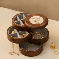 Rotating Jewelry Box Elegant Jewelry Box with Compartments Organized for Bedroom