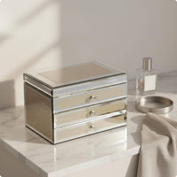 Glass Jewelry Box Luxury Jewelry Organizer Compact Band Earring Necklace Box