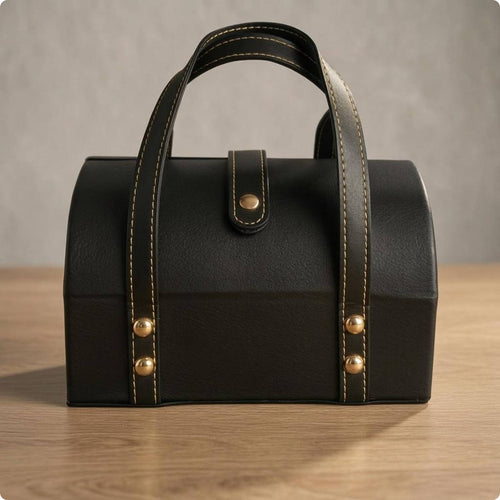 PU Leather Bracelet Box Stitched Closure Bracelet Small Storage Organizer Mobile Jewelry Storage Case