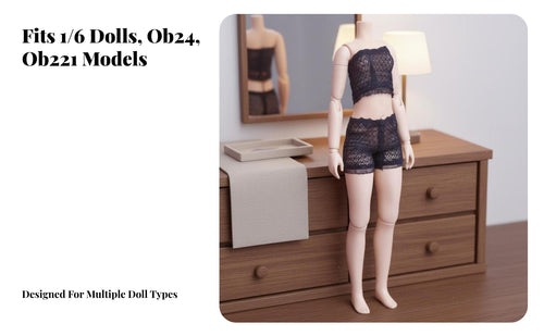 1/6 Scale Doll Lingerie Set Nightwear Design Lace Doll Set Soft Textile Underwear for Hobbyists