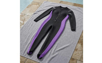 Full Body Rash Guard Built-in Padding Zip Front Swimsuit Long-Sleeve Swimsuit Shaping Look Swimwear Color Block for Swimming
