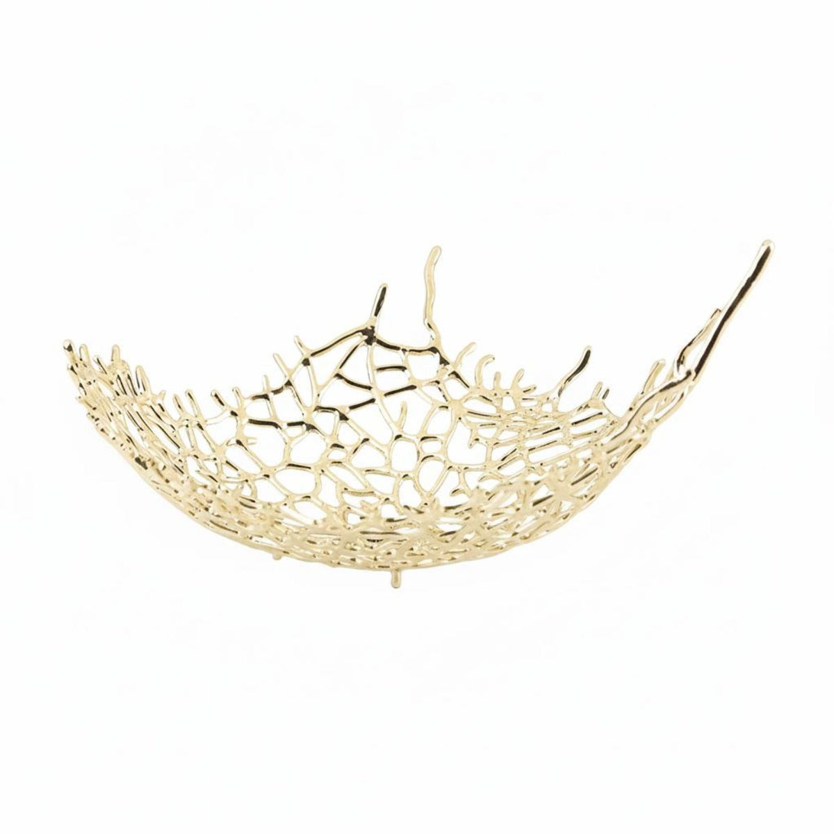 Metal Wire Fruit Bowl Easy to Golden Finish Wire Decorative Bowl Space Saving Household Decor for Living Room