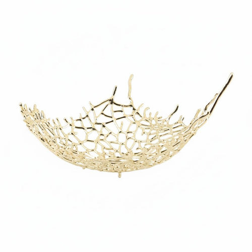 Metal Wire Fruit Bowl Easy to Golden Finish Wire Decorative Bowl Space Saving Household Decor for Living Room