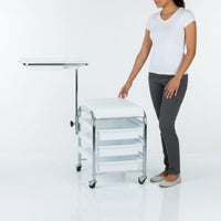 Pedicure Cart Stool Movable Beauty Cart with Seat Top Tray Rolling Drawer Seat for Beauticians