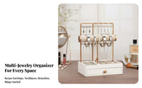 Jewelry Display Stand Large Capacity Earring and Necklace Holder Earring and Bracelet Holder Stable Base Crossbar Jewelry
