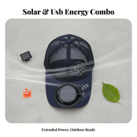 Sun Protection Solar Powered Fan Hat Lightweight Cooling Fan Hat Adjustable Fit for Men, Adults, Construction Site, Gardening, Fishing