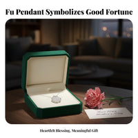 Fu Character Locket Necklace Light Luxury Chinese Fu Character Locket
