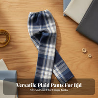 Jointed Doll Pants Design Unisex Doll Trousers BJD Plaid Pants