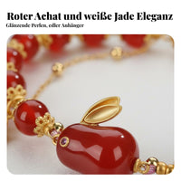 Red Agate Rabbit Bracelet Adjustable Size Double Layer Jade Bunny Bracelet