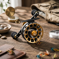 Round Spool Reel Foam Grips Micro Lead Fishing Reel Gold and Black Finish