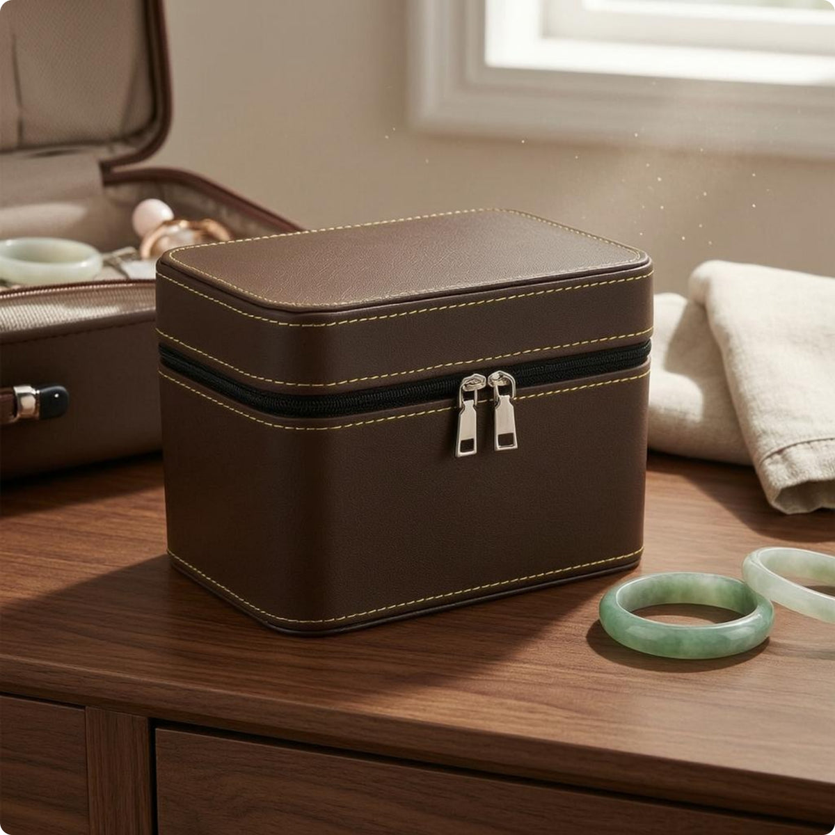 7-Slot Bracelet Box Flannel Lined Bracelet Storage Box Scratch Protection