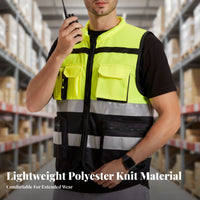 Reflective Safety Vest 360° Reflectivity High-Visibility Construction Vest Fastener Ed Reflective Gilet All-Gender Fit