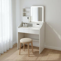 Small Dressing Table Set Space-Saving Design Cosmetic Vanity with Drawers