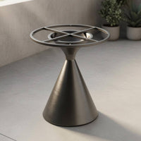 Conical Table Base Metallic-Look Finish Cross Braced Base Support Metal Table Pedestal Reinforced Furniture Part No Assembly