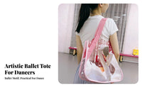 Gift Idea PVC Ballet Bag Reusable Girls Dance Handbag Lightweight for Dancers, Children, Recitals, Daily Use, Shopping