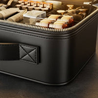 Portable Vanity Case with LED Mirror 3 Light Colors Beauty Storage Press Control