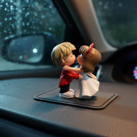Kissing Couple Figurine Great Gift Boy and Girl Dashboard Decoration for Couples