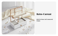 Jewelry Display Stand Large Capacity Earring and Necklace Holder Earring and Bracelet Holder Stable Base Crossbar Jewelry