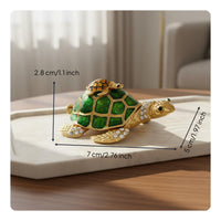 Mother and Child Tortoise Box Gold Enameled Mother-Child Tortoise Box Handcrafted Home Decoration for Moms, Bookshelf Display, Dressing Table