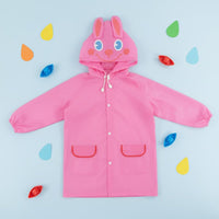 Kids Hooded Raincoat Waterproof Cartoon Rain Poncho Soft Material