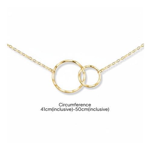 Double Circle Pendant Necklace Minimalist Design Interlocking rings Necklace Versatile Women's Jewelry for Anniversary, Birthday