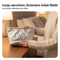 Quilted Makeup Pouch Multi-Functional Quilted Cosmetic Pouch Portable for Travel