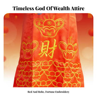 God of Wealth Costume Elaborate Headdress Chinese New Year Costume for Festivals