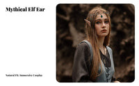 Fairy Crown and Ears Set Crystal Embellished Elf Circlet and Ears Set Fairy Crown with Forehead Crystal Stone Intricate Design