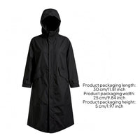 Long Hooded Raincoat Adjustable Cuffs Hooded Raincoat Full Coverage Apparel