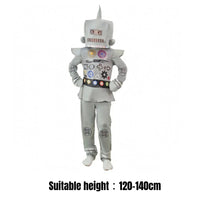 Children's Robot Costume Silver-Gray Full-Body Robot Outfit Polyester
