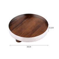 Stainless Steel Decorative Tray Raised Edge Vanity Perfume Tray Footed Serving Platter for Kitchen Counter