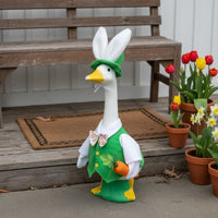 Porch Goose Green Vest and Hat Festive Design Lawn Goose Holiday Clothes