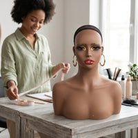 Mannequin Head with Shoulders Bald for Retail Stores, Jewelers