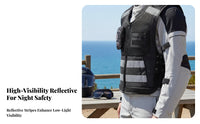 Motorcycle Reflective Vest Wear-Resistant Biker Safety Vest Safeguarding Clothing Long-Lasting Fastener Closure for Night