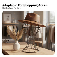 Metal Mannequin Head Stand Minimalist Design Hat Display Holder Stable Base