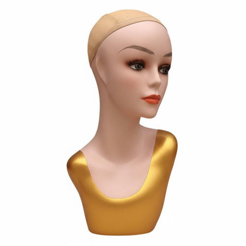 Hairpiece Display Head Form Long-Lasting Female Mannequin Head Glossy Finish