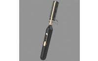 Electric Heated Hair Comb Handheld Hair Straightener Comb Matte Black