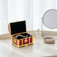 Treasure Chest Jewelry Box Alloy Vintage Jewelry Box Curved Lid
