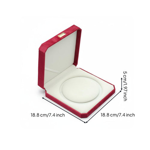 Present-Ready Pearl Necklace Gift Box Elegant Design Velvet Necklace Box Safeguarding Insert for Mothers, Women, Anniversary, Wedding