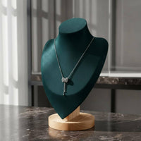 Necklace Display Bust Photography Prop Wooden Base Jewelry Bust Portrait Neck Display Stand Elegant Design Locket Chain Stand